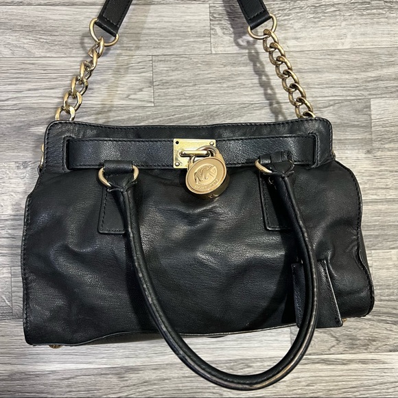 Michael Kors hamilton black leather satchel - Picture 2 of 15